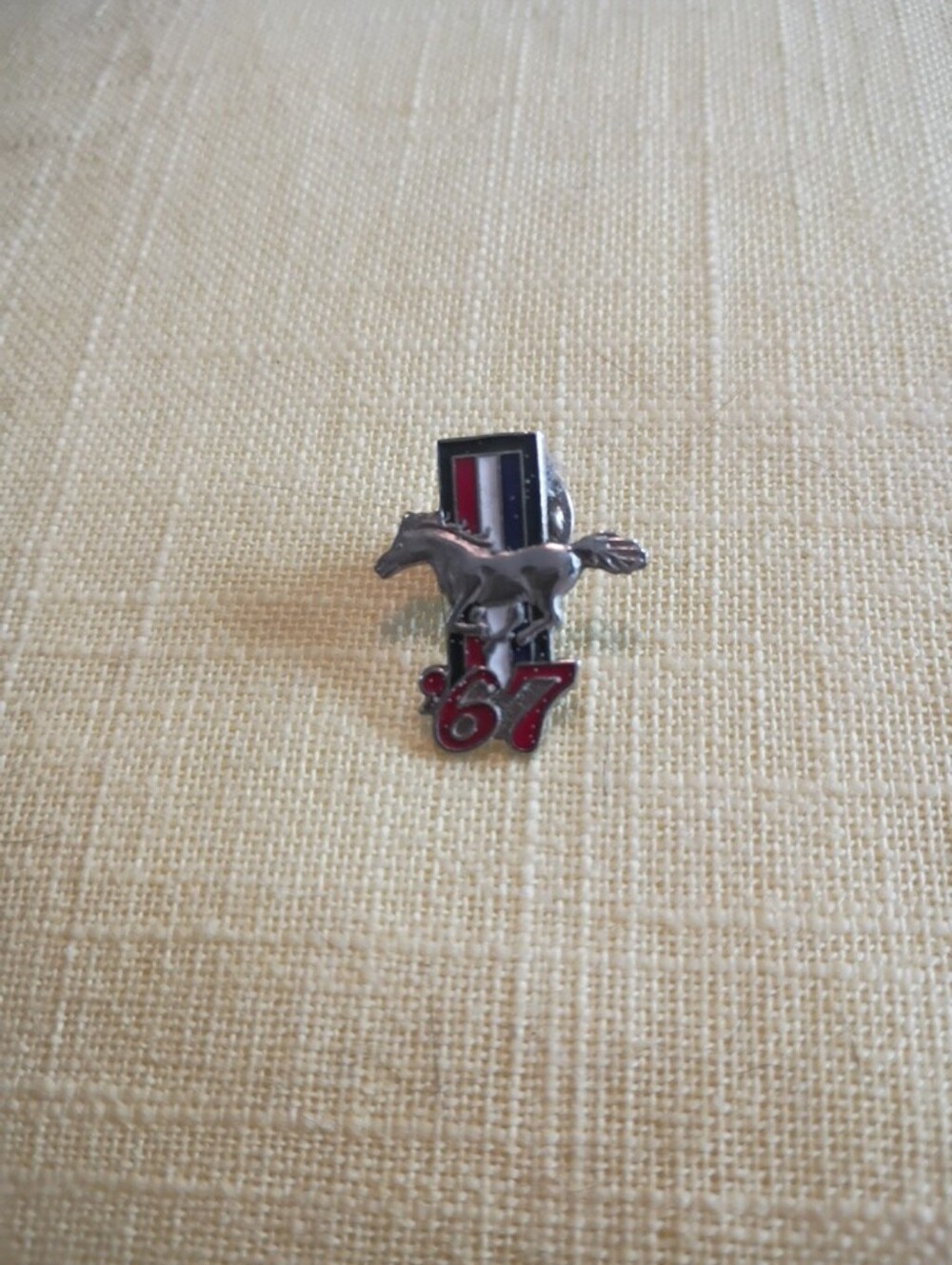 '67 Metal Lapel Pin - Silver with Red and Blue Accents